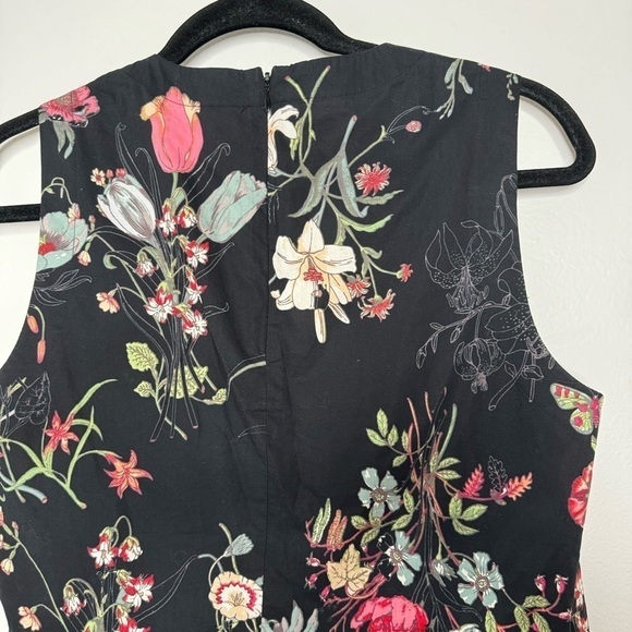 Rebecca Taylor floral print v neck peplum sleeveless blouse - Picture 8 of 10